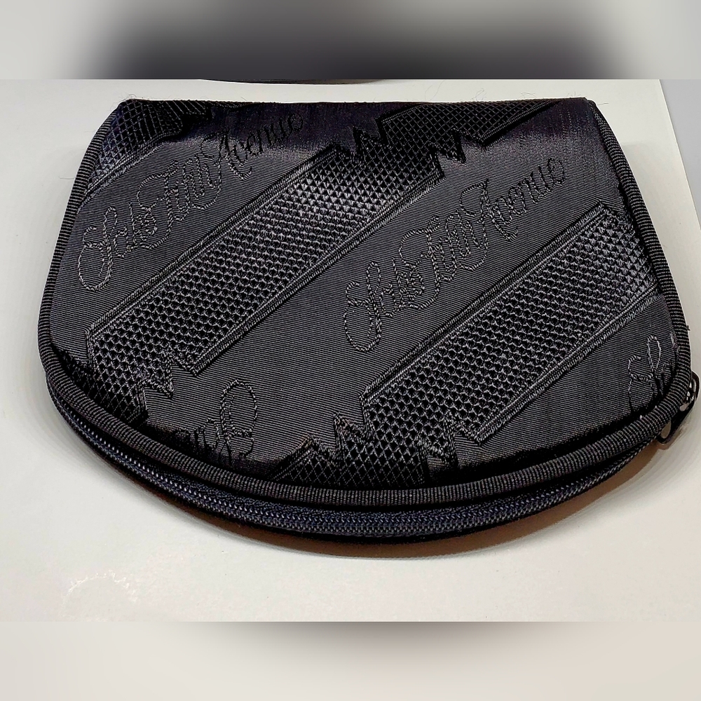 2 Saks 5th Avenue & La Perla Microfiber Cosmetic Cases Black Woven